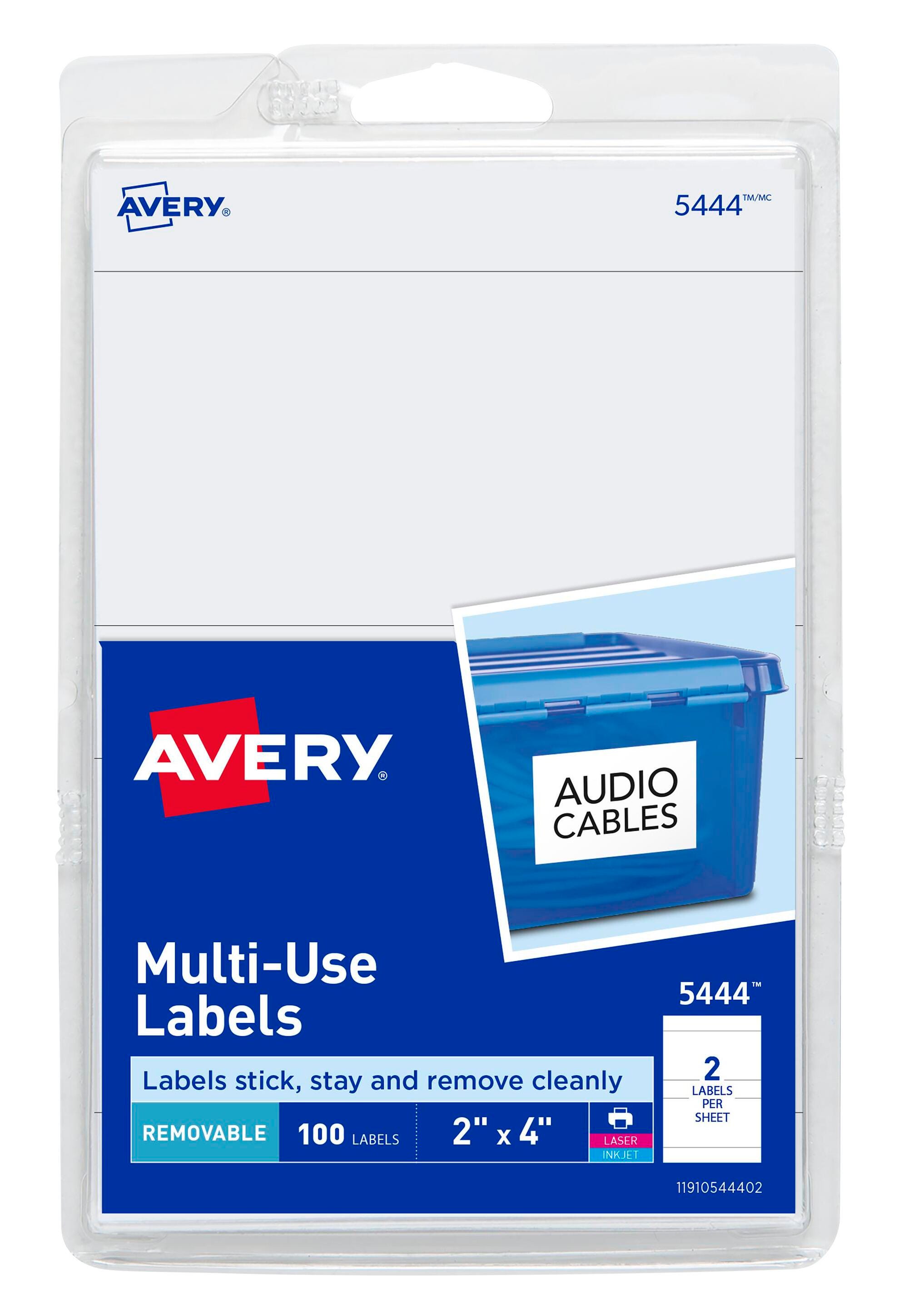 Avery Removable ID Labels, 2 x 4 Inches, Pack of 100 067684